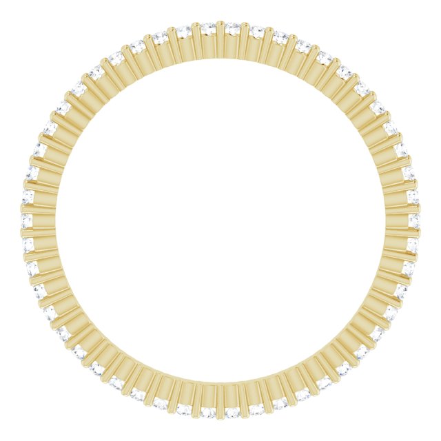 14K Gold Round Lab-Grown Diamond Shared-Prong Eternity Band – 1 mm Stones - Yellow Gold - view 2
