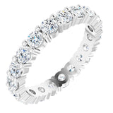 Platinum Round Lab-Grown Diamond Shared-Prong Eternity Band – 2.75 mm Stones