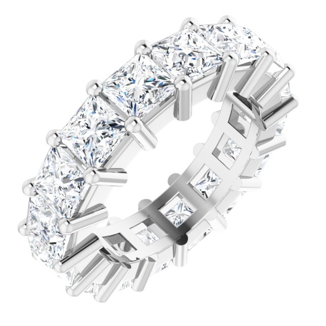 14K Gold Square Lab-Grown Diamond Shared-Prong Eternity Band – 3.75x3.75 mm Stones - White Gold