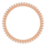 10K Gold Round Natural Diamond Shared-Prong Eternity Band – 1 mm Stones - Rose Gold - view 2