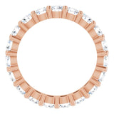 10K Gold Round Lab-Grown Diamond Shared-Prong Eternity Band – 3 mm Stones - Rose Gold - view 2