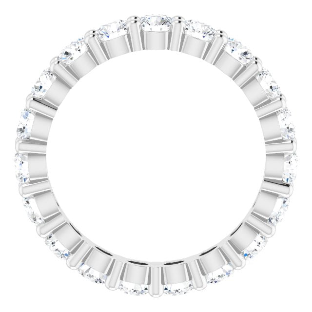 10K Gold Round Natural Diamond Shared-Prong Eternity Band – 3 mm Stones - White Gold - view 2
