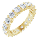 14K Gold Round Lab-Grown Diamond Shared-Prong Eternity Band – 3.2 mm Stones - Yellow Gold