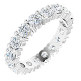 10K Gold Round Lab-Grown Diamond Shared-Prong Eternity Band – 3.2 mm Stones - White Gold