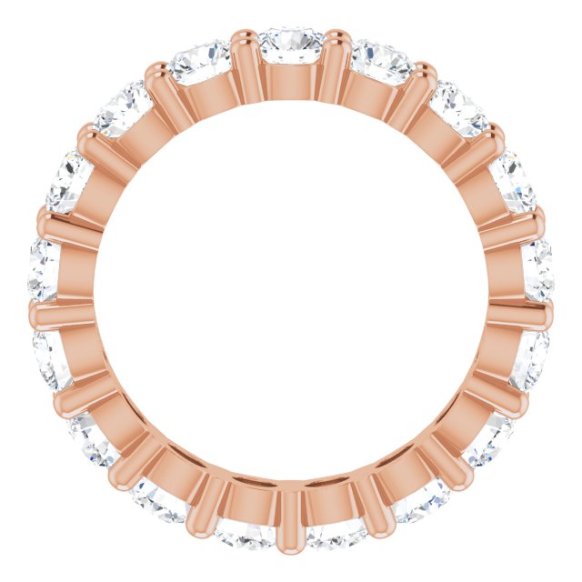10K Gold Round Lab-Grown Diamond Shared-Prong Eternity Band – 3.5 mm Stones - Rose Gold - view 2