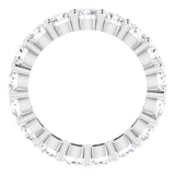 10K Gold Round Lab-Grown Diamond Shared-Prong Eternity Band – 3.5 mm Stones - White Gold - view 2