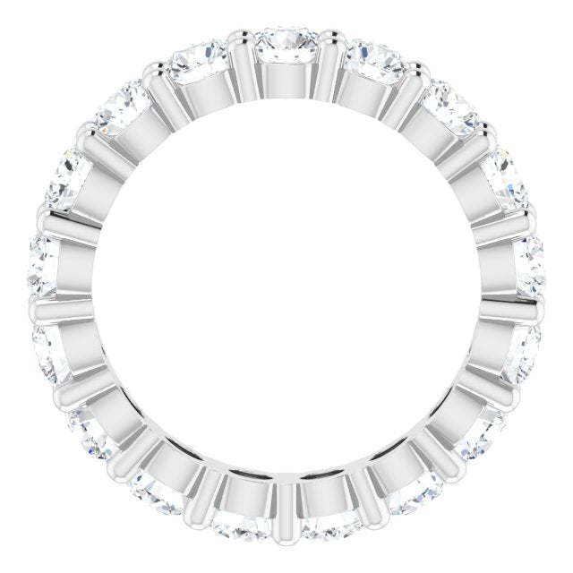 10K Gold Round Lab-Grown Diamond Shared-Prong Eternity Band – 3.5 mm Stones - White Gold - view 2