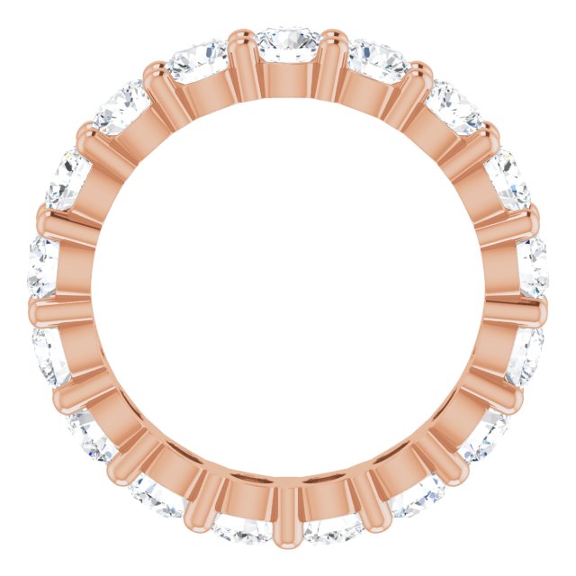 10K Gold Round Lab-Grown Diamond Shared-Prong Eternity Band – 3.4 mm Stones - Rose Gold - view 2