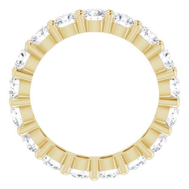14K Gold Round Lab-Grown Diamond Shared-Prong Eternity Band – 3.4 mm Stones - Yellow Gold - view 2