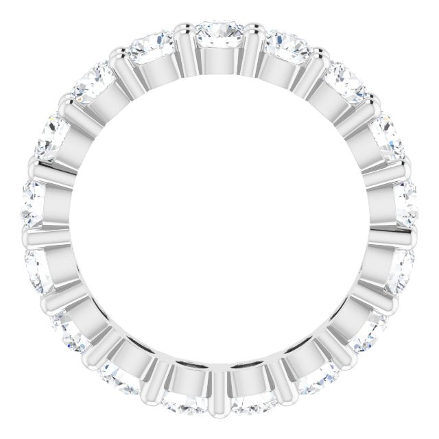 10K Gold Round Natural Diamond Shared-Prong Eternity Band – 3.4 mm Stones - White Gold - view 2