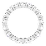 10K Gold Round Lab-Grown Diamond Shared-Prong Eternity Band – 3.4 mm Stones - White Gold - view 2