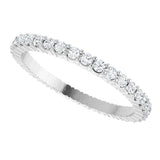 10K Gold Round Natural Diamond Shared-Prong Eternity Band – 1.5 mm Stones - White Gold - view 5