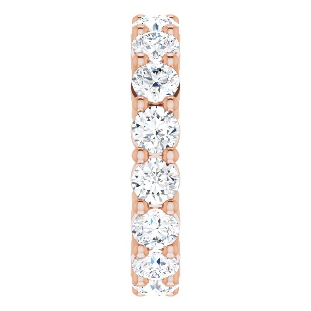 10K Gold Round Natural Diamond Shared-Prong Eternity Band – 3.75 mm Stones - Rose Gold - view 4