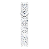 10K Gold Round Natural Diamond Shared-Prong Eternity Band – 3.75 mm Stones - White Gold - view 4