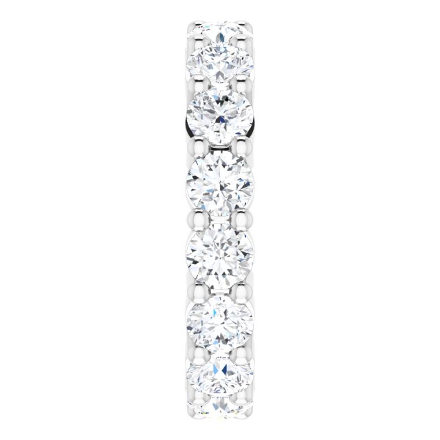 10K Gold Round Natural Diamond Shared-Prong Eternity Band – 3.75 mm Stones - White Gold - view 4