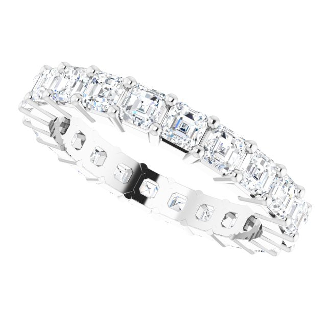 Platinum Asscher Lab-Grown Diamond Shared-Prong Eternity Band – 2.6x2.6 mm Stones - view 5