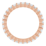 10K Gold Square Natural Diamond Shared-Prong Eternity Band – 2x2 mm Stones - Rose Gold - view 2