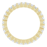 14K Gold Square Natural Diamond Shared-Prong Eternity Band – 2x2 mm Stones - Yellow Gold - view 2