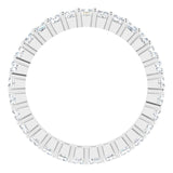 10K Gold Square Lab-Grown Diamond Shared-Prong Eternity Band – 2x2 mm Stones - White Gold - view 2