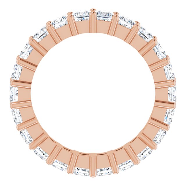 10K Gold Square Lab-Grown Diamond Shared-Prong Eternity Band – 2.75x2.75 mm Stones - Rose Gold - view 2