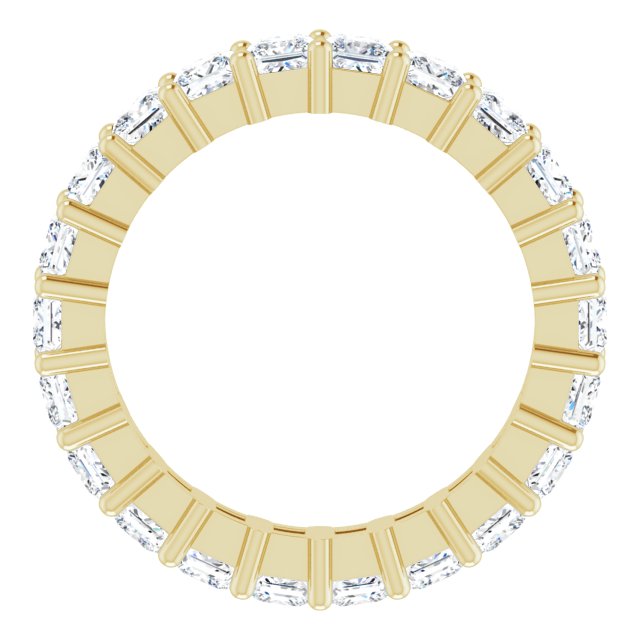 14K Gold Square Lab-Grown Diamond Shared-Prong Eternity Band – 2.75x2.75 mm Stones - Yellow Gold - view 2