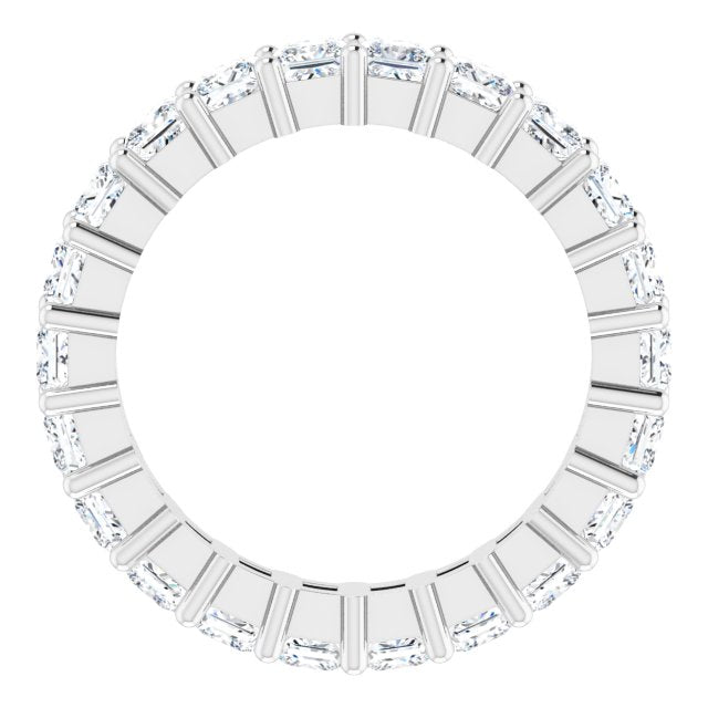 10K Gold Square Natural Diamond Shared-Prong Eternity Band – 2.75x2.75 mm Stones - White Gold - view 2