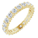 10K Gold Round Natural Diamond Shared-Prong Eternity Band – 2.75 mm Stones - Yellow Gold
