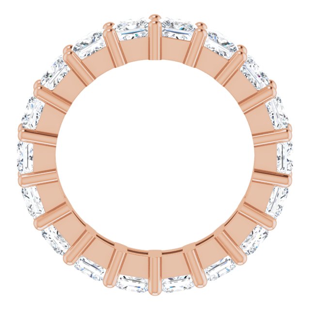 10K Gold Square Lab-Grown Diamond Shared-Prong Eternity Band – 3.5x3.5 mm Stones - Rose Gold - view 2