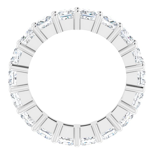 10K Gold Square Lab-Grown Diamond Shared-Prong Eternity Band – 3.5x3.5 mm Stones - White Gold - view 2