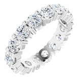 10K Gold Round Lab-Grown Diamond Shared-Prong Eternity Band – 3.75 mm Stones - White Gold