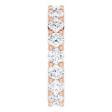 10K Gold Round Lab-Grown Diamond Shared-Prong Eternity Band – 3.4 mm Stones - Rose Gold - view 4