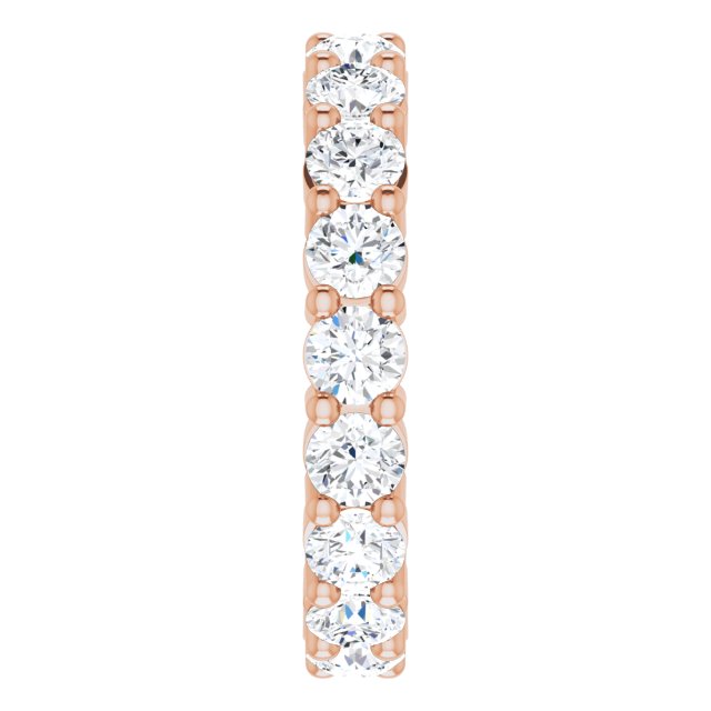 10K Gold Round Lab-Grown Diamond Shared-Prong Eternity Band – 3.4 mm Stones - Rose Gold - view 4