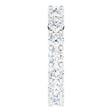 10K Gold Round Natural Diamond Shared-Prong Eternity Band – 3.4 mm Stones - White Gold - view 4