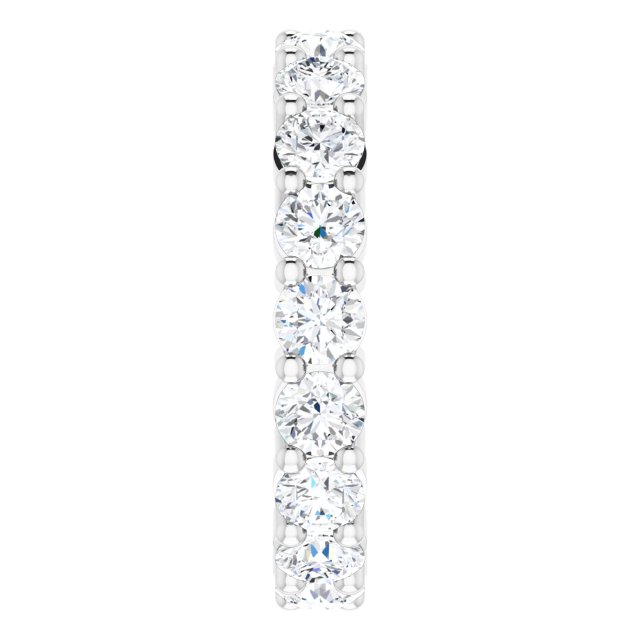 10K Gold Round Natural Diamond Shared-Prong Eternity Band – 3.4 mm Stones - White Gold - view 4