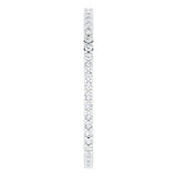 10K Gold Round Lab-Grown Diamond Shared-Prong Eternity Band – 1 mm Stones - White Gold - view 4