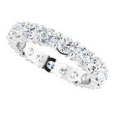 10K Gold Round Natural Diamond Shared-Prong Eternity Band – 3.2 mm Stones - White Gold - view 5