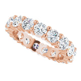 10K Gold Round Natural Diamond Shared-Prong Eternity Band – 3.5 mm Stones - Rose Gold - view 5
