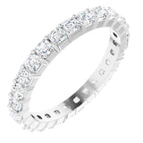 14K Gold Asscher Lab-Grown Diamond Shared-Prong Eternity Band – 2x2 mm Stones - White Gold