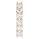 10K Gold Round Lab-Grown Diamond Shared-Prong Eternity Band – 3.8 mm Stones - Rose Gold - view 4