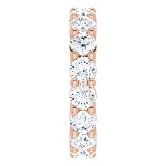 10K Gold Round Lab-Grown Diamond Shared-Prong Eternity Band – 3.8 mm Stones - Rose Gold - view 4