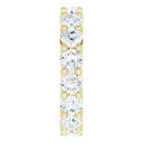 14K Gold Round Lab-Grown Diamond Shared-Prong Eternity Band – 3.8 mm Stones - Yellow Gold - view 4