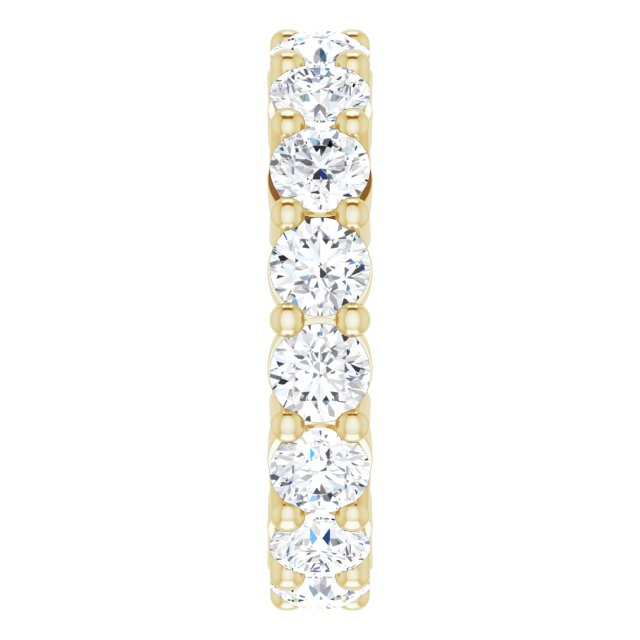 14K Gold Round Lab-Grown Diamond Shared-Prong Eternity Band – 3.8 mm Stones - Yellow Gold - view 4