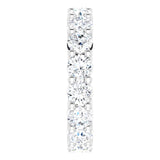 10K Gold Round Lab-Grown Diamond Shared-Prong Eternity Band – 3.8 mm Stones - White Gold - view 4