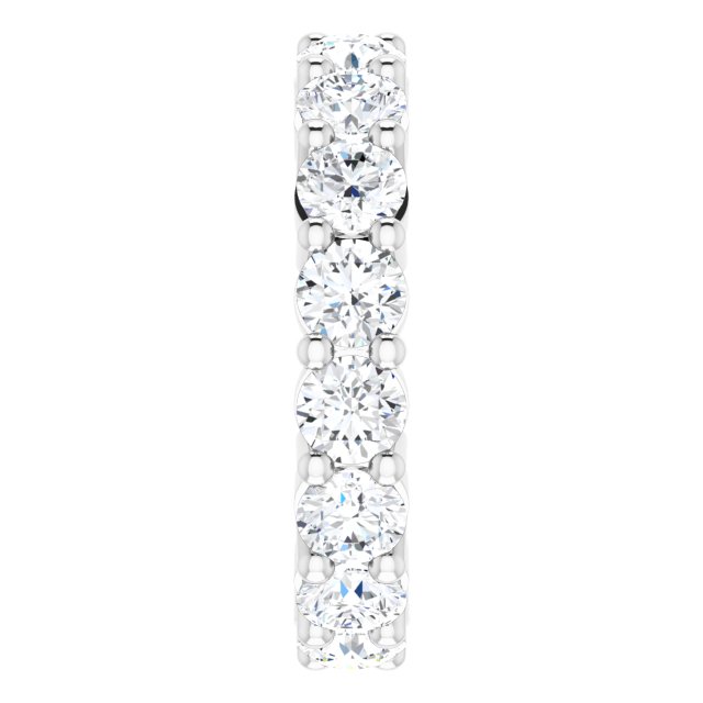 10K Gold Round Lab-Grown Diamond Shared-Prong Eternity Band – 3.8 mm Stones - White Gold - view 4