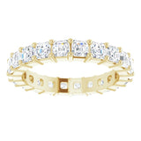 14K Gold Asscher Lab-Grown Diamond Shared-Prong Eternity Band – 2.6x2.6 mm Stones - Yellow Gold - view 3
