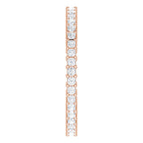 10K Gold Square Lab-Grown Diamond Shared-Prong Eternity Band – 1.25x1.25 mm Stones - Rose Gold - view 4
