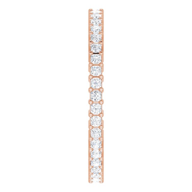 14K Gold Square Lab-Grown Diamond Shared-Prong Eternity Band – 1.25x1.25 mm Stones - Rose Gold - view 4