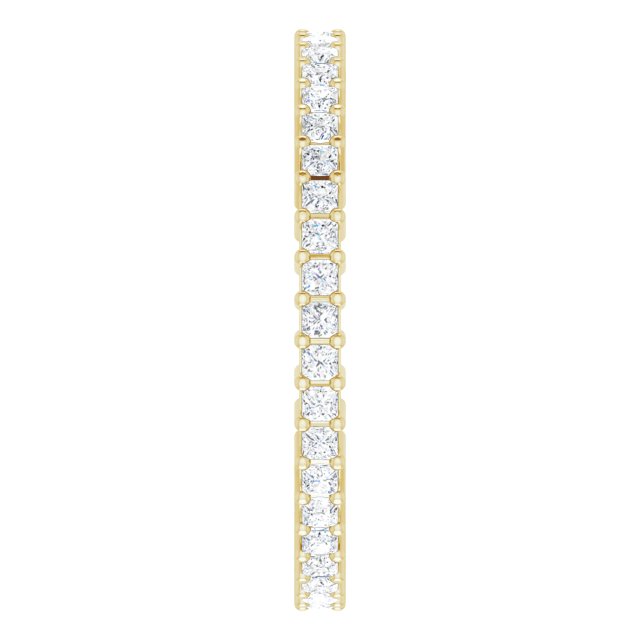 14K Gold Square Lab-Grown Diamond Shared-Prong Eternity Band – 1.25x1.25 mm Stones - Yellow Gold - view 4