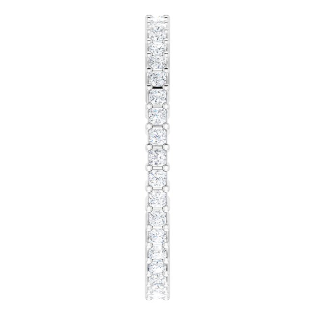 10K Gold Square Lab-Grown Diamond Shared-Prong Eternity Band – 1.25x1.25 mm Stones - White Gold - view 4