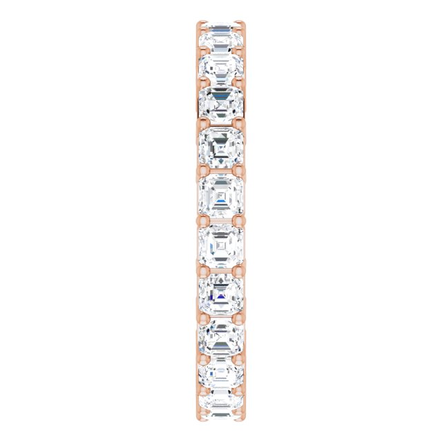 14K Gold Asscher Lab-Grown Diamond Shared-Prong Eternity Band – 2.3x2.3 mm Stones - Rose Gold - view 4
